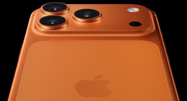 A close-up view of the back of iPhone 17 Pro.
