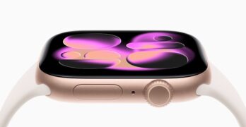 An angled side-profile view of Apple Watch Series 11.