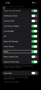 Allow Access for Wallet When Locked