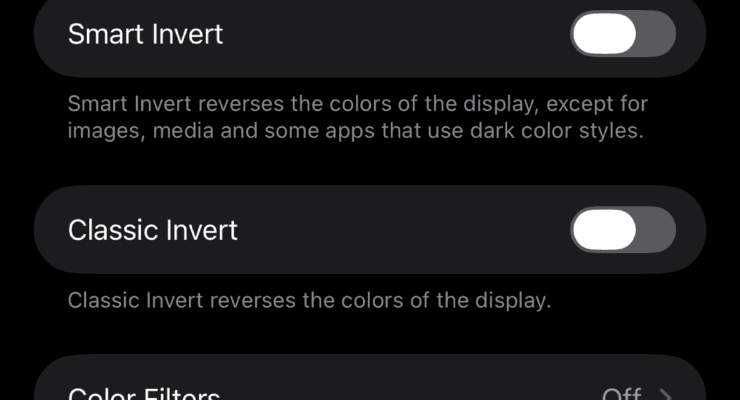 Screenshot showing auto brightness settings on iPhone