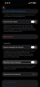Attention aware of features on iPhone