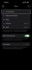 Do not disturb settings on iPhone