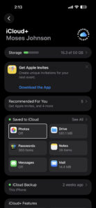 Turn on Photos in iCloud Settings